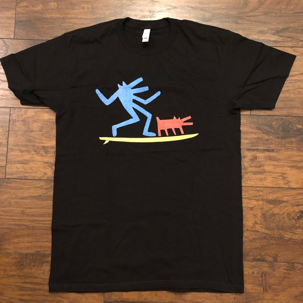 **NEW** Keith Haring Inspired Black Surf Tee - M
